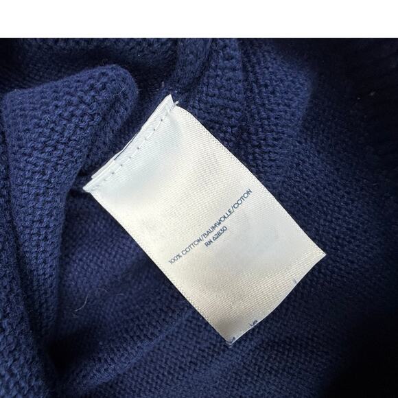 Lands End girls blue  white Fair Isle Nordic knit sweater size m 8 100% cotton - Picture 4 of 5